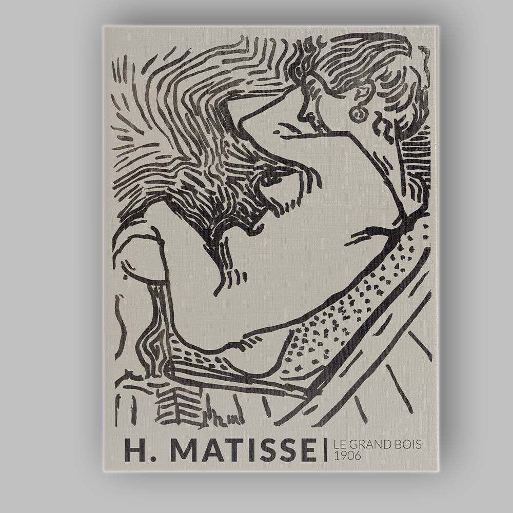 Henri Matisse Black And White Woodcut Female Portrait Expressionist Canvas Wall Art Print Decor Picture Ready to Hang