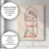 Monochrome Woodcut Style Portrait Illustration Matisse Inspired Expressionist Canvas Wall Art Print Decor Picture Ready to Hang