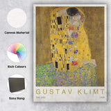Gold Romantic Embrace Gustav Klimt The Kiss Art Nouveau Canvas Wall Art Print Decor Picture Ready to Hang