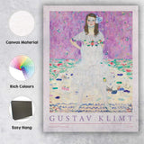 Purple Floral Portrait Gustav Klimt Mada Primavesi Classic Painting Canvas Wall Art Print Decor Picture Ready to Hang