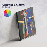 Colourful Cubist Abstract Geometric Figure Modern Art Canvas Wall Art Print Decor Picture Ready to Hang