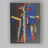 Colourful Cubist Abstract Geometric Figure Modern Art Canvas Wall Art Print Decor Picture Ready to Hang