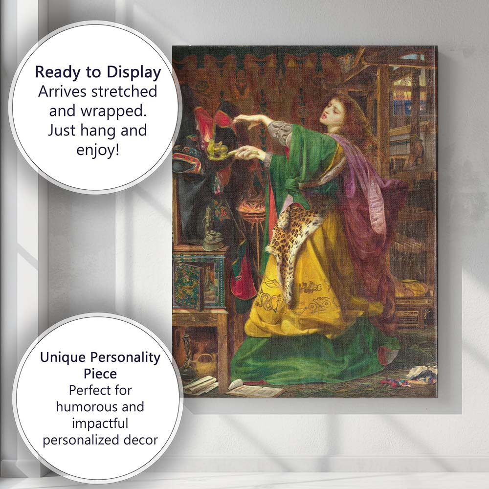 Pre Raphaelite Enchantress Medieval Loom Interior Painting Canvas Wall Art Print Decor Picture Ready to Hang