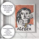 Cubist Woman Portrait Graphic Expressionist Illustration Canvas Wall Art Print Decor Picture Ready to Hang