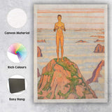 Symbolist Nude Figure Above Clouds Mountain Landscape Canvas Wall Art Print Decor Picture Ready to Hang