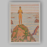 Symbolist Nude Figure Above Clouds Mountain Landscape Canvas Wall Art Print Decor Picture Ready to Hang
