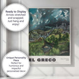 Dramatic Storm Over Historic Toledo Cityscape Landscape Canvas Wall Art Print Decor Picture Ready to Hang