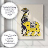 Art Deco Egyptian Figure Yellow Elephant Graphic Illustration Canvas Wall Art Print Decor Picture Ready to Hang
