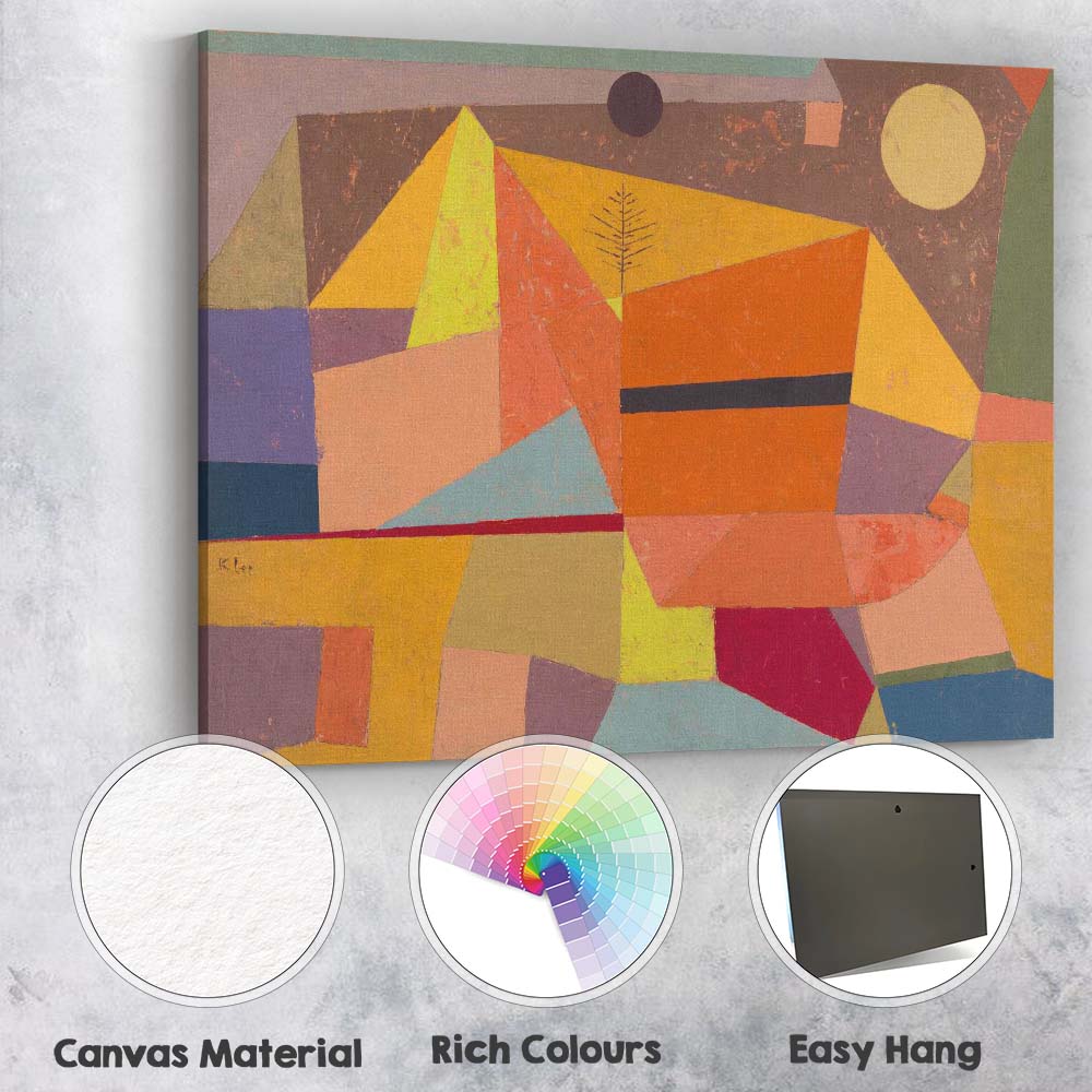 Colourful Cubist Geometric Landscape Abstract Modern Painting Canvas Wall Art Print Decor Picture Ready to Hang