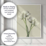 Soft White Ranunculus Floral Minimalist Botanical Still Life Canvas Wall Art Print Decor Picture Ready to Hang