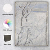 Winter Snow Covered Woodland Impressionist Landscape Painting Canvas Wall Art Print Decor Picture Ready to Hang