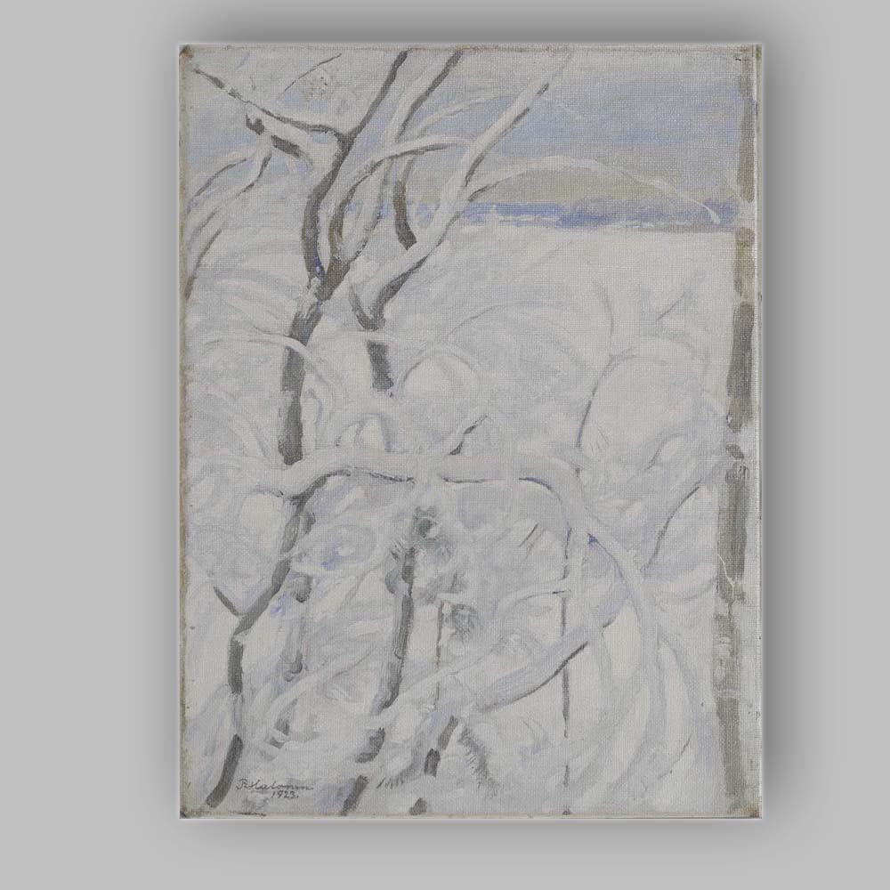 Winter Snow Covered Woodland Impressionist Landscape Painting Canvas Wall Art Print Decor Picture Ready to Hang