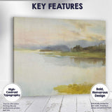 Soft Misty Lake Sunrise Watercolour Landscape Painting Canvas Wall Art Print Decor Picture Ready to Hang