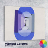 Abstract Blue Purple Geometric Arch Minimalist Modern Canvas Wall Art Print Decor Picture Ready to Hang