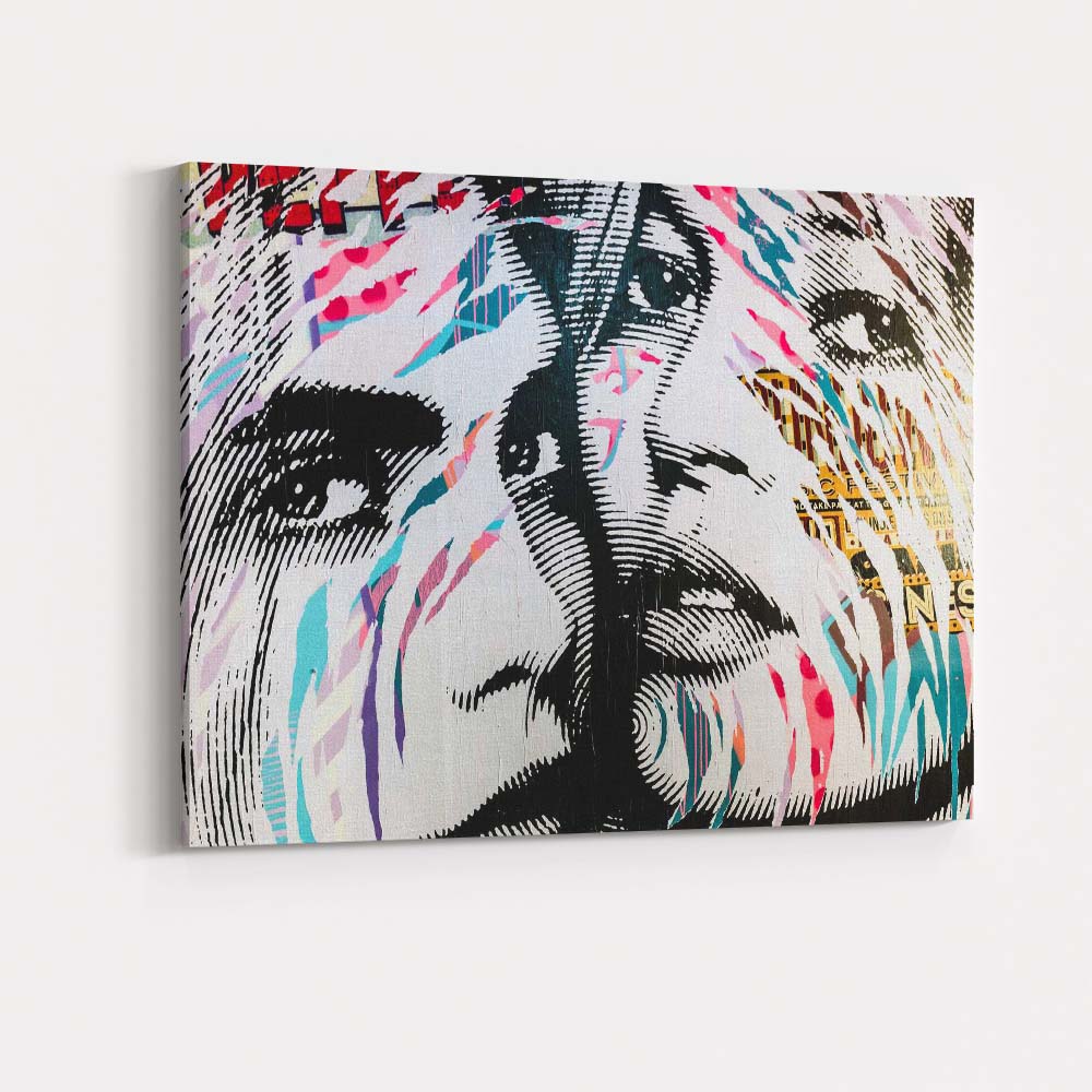 Urban Graffiti Pop Art Monochrome Portrait Street Art Canvas Wall Art Print Decor Picture Ready to Hang