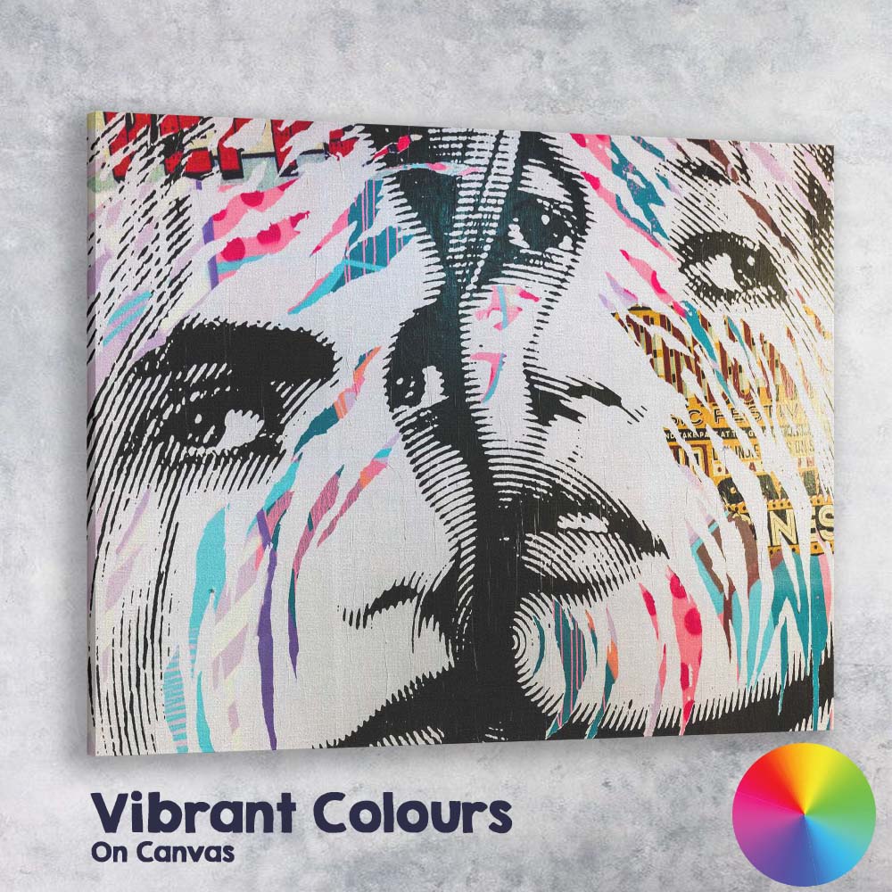 Urban Graffiti Pop Art Monochrome Portrait Street Art Canvas Wall Art Print Decor Picture Ready to Hang