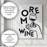 Minimalist More Wine Typography Line Art Illustration Canvas Wall Art Print Decor Picture Ready to Hang