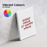 Modern Every Hour Is Happy Hour Burgundy Typography Quote Canvas Wall Art Print Decor Picture Ready to Hang