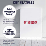 Minimalist Wine Not Burgundy Typography Quote Canvas Wall Art Print Decor Picture Ready to Hang
