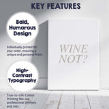 Elegant Neutral Wine Not Serif Typography Quote Canvas Wall Art Print Decor Picture Ready to Hang