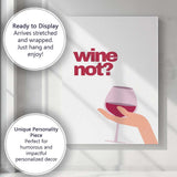 Minimalist Wine Not Red Wine Glass Illustration Typography Canvas Wall Art Print Decor Picture Ready to Hang