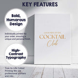 Elegant Gold Cocktail Club Typography Quote Minimalist Canvas Wall Art Print Decor Picture Ready to Hang