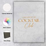 Elegant Gold Cocktail Club Typography Quote Minimalist Canvas Wall Art Print Decor Picture Ready to Hang
