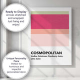Modern Cosmopolitan Cocktail Recipe Colour Block Kitchen Print Canvas Wall Art Print Decor Picture Ready to Hang
