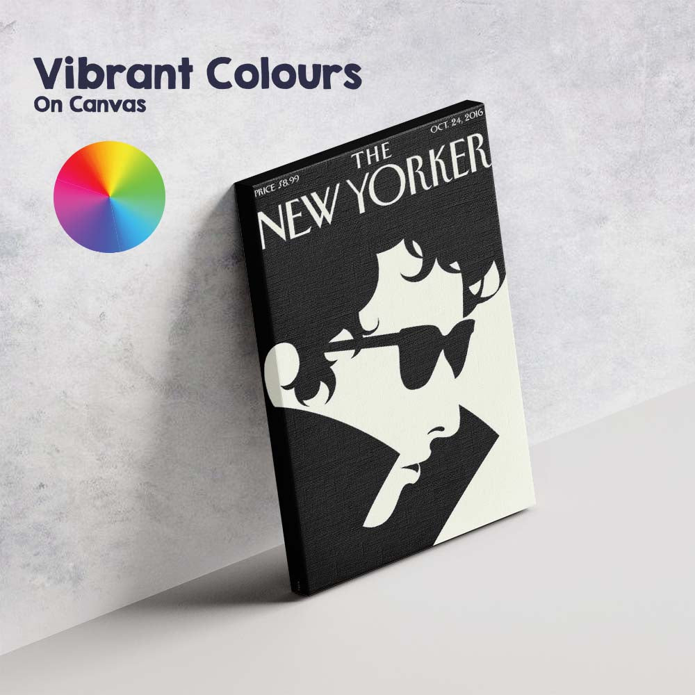 Minimalist Black White Portrait With Sunglasses Illustration Canvas Wall Art Print Decor Picture Ready to Hang
