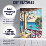 Mediterranean Coastal Balcony Sailboat Seascape Illustration Canvas Wall Art Print Decor Picture Ready to Hang
