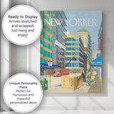Urban Apartment Moving Day City Street Illustration Canvas Wall Art Print Decor Picture Ready to Hang