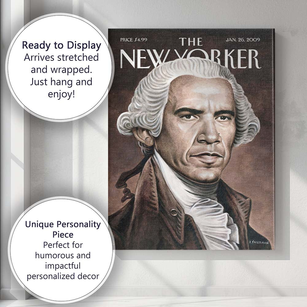 Historic Presidential Portrait Illustration Canvas Wall Art Print Decor Picture Ready to Hang