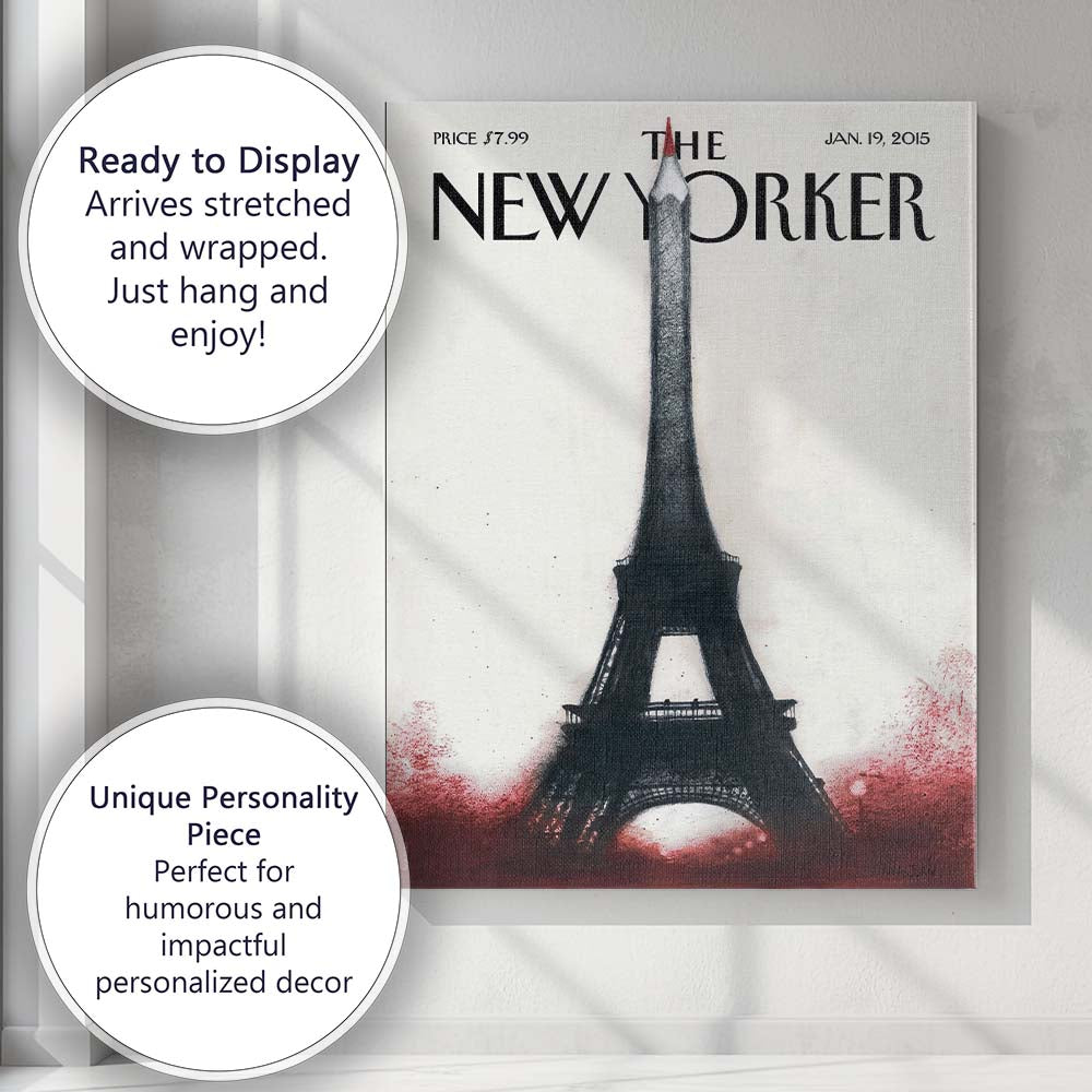 Paris Tower Pencil Sketch Illustration Canvas Wall Art Print Decor Picture Ready to Hang