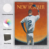 Baseball Player Farewell Portrait Illustration Canvas Wall Art Print Decor Picture Ready to Hang