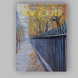 Autumn City Street Falling Leaves Illustration Canvas Wall Art Print Decor Picture Ready to Hang
