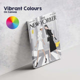 Fashion Women City Street Illustration Canvas Wall Art Print Decor Picture Ready to Hang