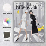 Fashion Women City Street Illustration Canvas Wall Art Print Decor Picture Ready to Hang