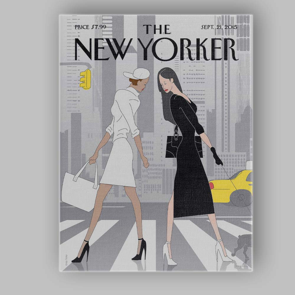 Fashion Women City Street Illustration Canvas Wall Art Print Decor Picture Ready to Hang