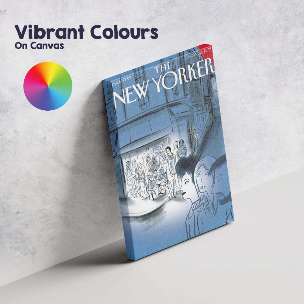 Colourful Bookshop Interior Illustration Canvas Wall Art Print Decor Picture Ready to Hang