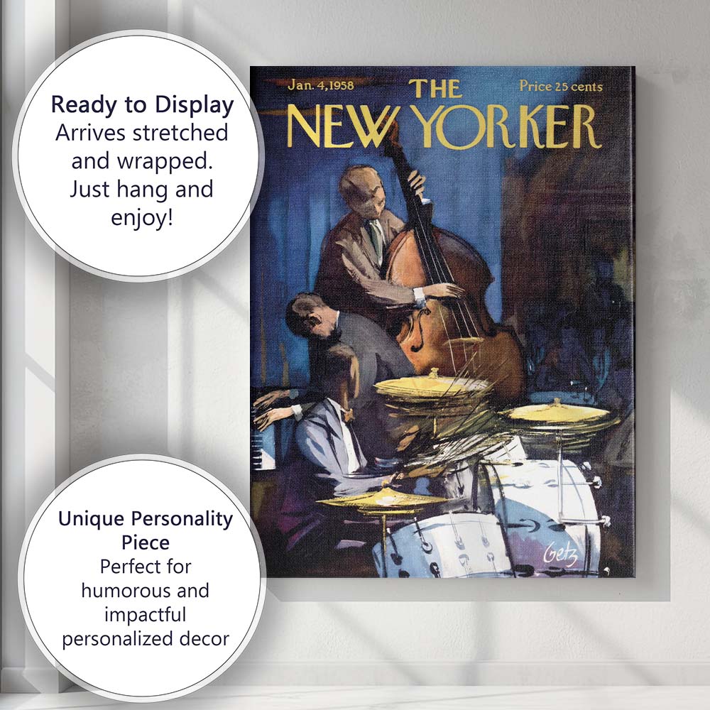 Jazz Trio Nightclub Music Scene Canvas Wall Art Print Decor Picture Ready to Hang