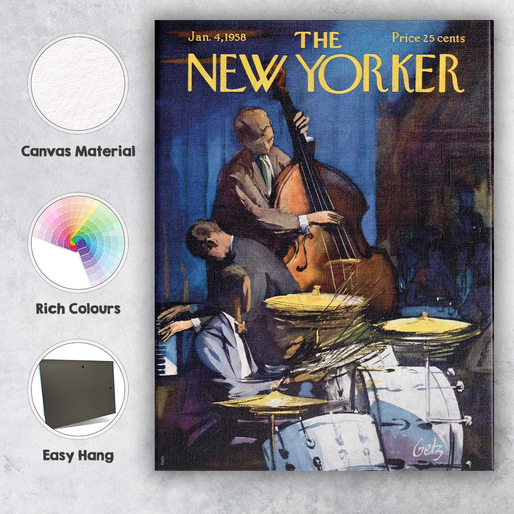 Jazz Trio Nightclub Music Scene Canvas Wall Art Print Decor Picture Ready to Hang