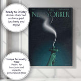 Dark Liberty Torch Smoke Illustration Canvas Wall Art Print Decor Picture Ready to Hang