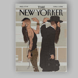 Bearded Men Subway Contrast Illustration Canvas Wall Art Print Decor Picture Ready to Hang