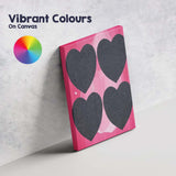 Black Hearts Pink Abstract Pop Art Canvas Wall Art Print Decor Picture Ready to Hang