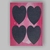 Black Hearts Pink Abstract Pop Art Canvas Wall Art Print Decor Picture Ready to Hang