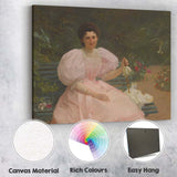 Elegant Victorian Lady in Pink Garden Portrait Canvas Wall Art Print Decor Picture Ready to Hang