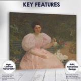 Elegant Victorian Lady in Pink Garden Portrait Canvas Wall Art Print Decor Picture Ready to Hang