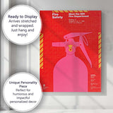 Fire Safety Fire Extinguisher Retro Safety Awareness Poster Canvas Wall Art Print Decor Picture Ready to Hang
