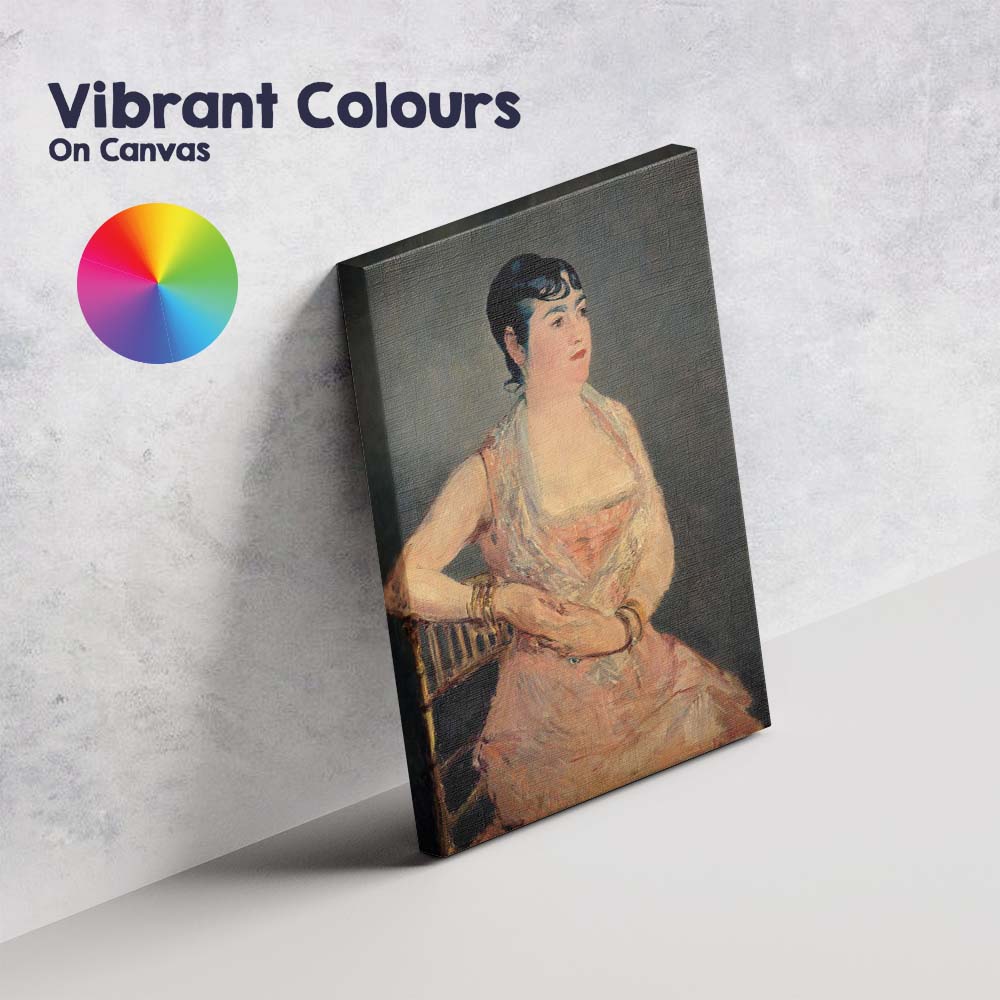 Elegant Seated Lady Impressionist Portrait Oil Painting Canvas Wall Art Print Decor Picture Ready to Hang