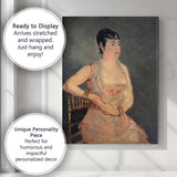 Elegant Seated Lady Impressionist Portrait Oil Painting Canvas Wall Art Print Decor Picture Ready to Hang